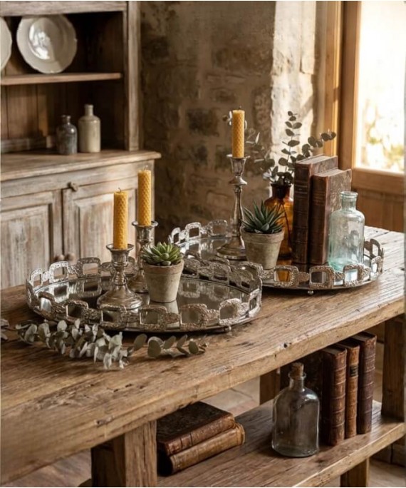 ZEYVE SILVER NEW MODEL 2-PIECE OVAL TRAY 20*30-26*36cm